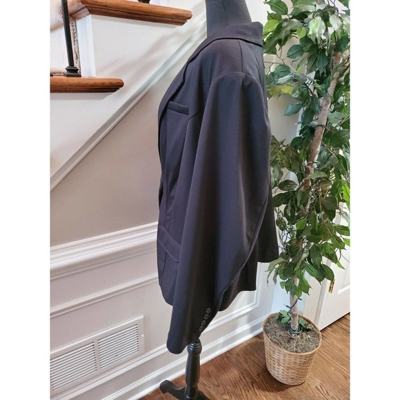 Lane Bryant Women's Blue Polyester & Rayon LongSleeve Button Blazer Coat - Picture 5 of 12